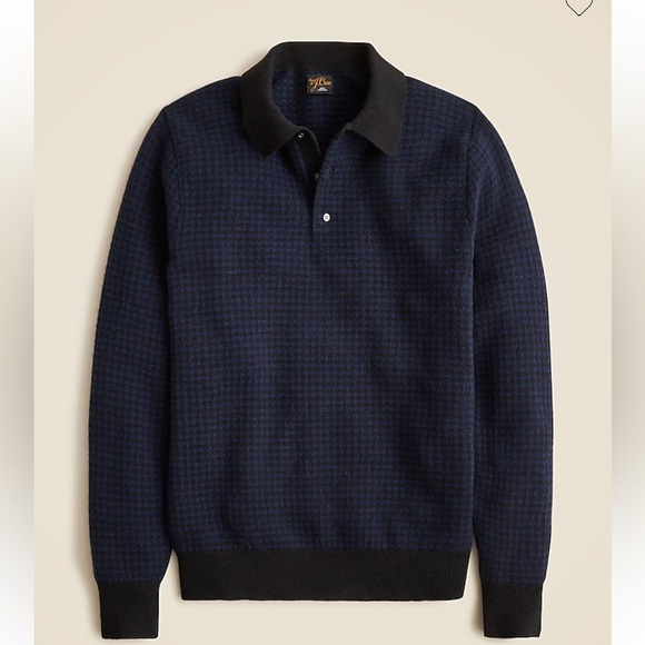 J crew Cashmere collared sweater in houndstooth jacquard - Picture 4 of 5